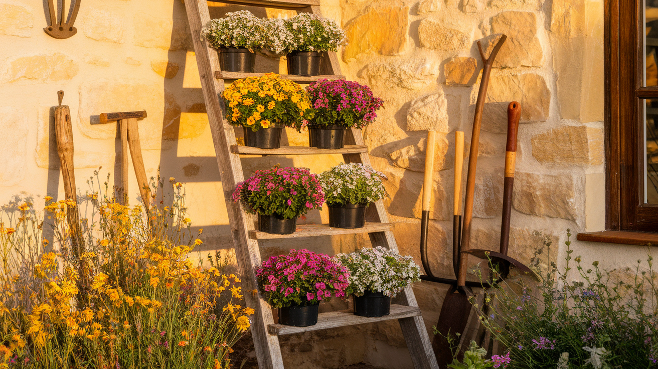 Vintage_Ladder_Plant_Display