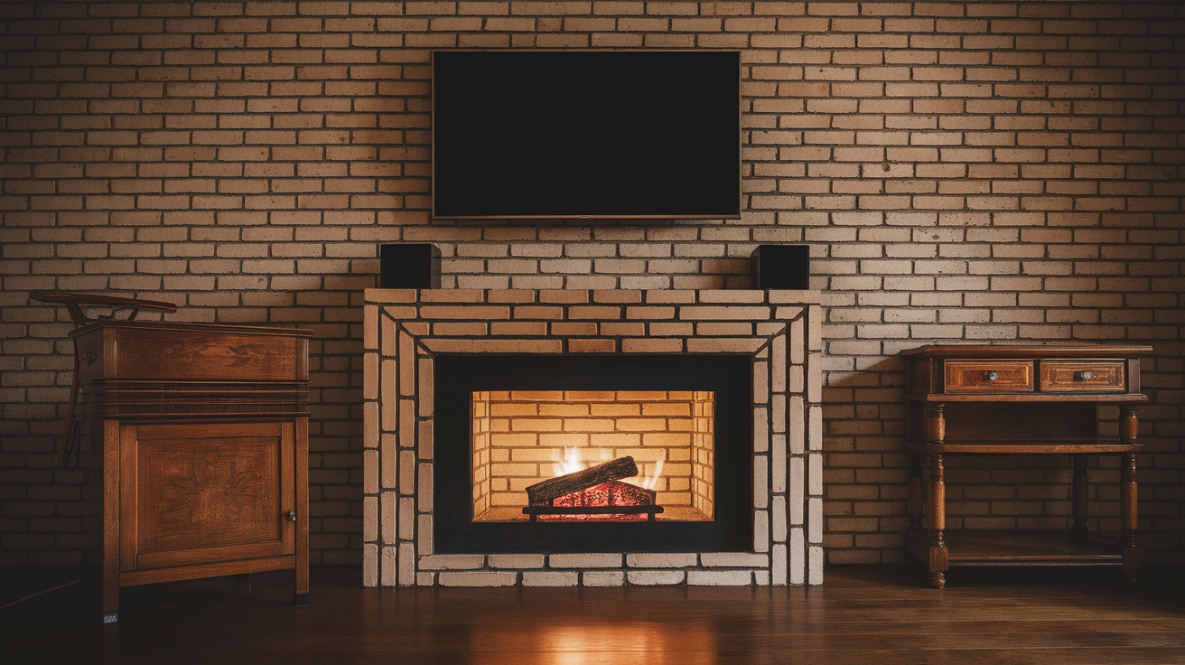 Wall-mounted_TV_Above_a_Streamlined_Brick_Surround