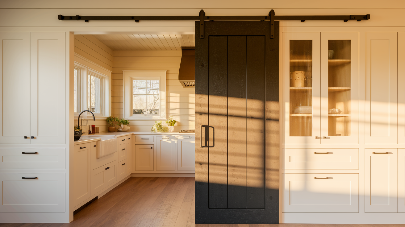 White_Cabinets_with_Black_Barn_Door