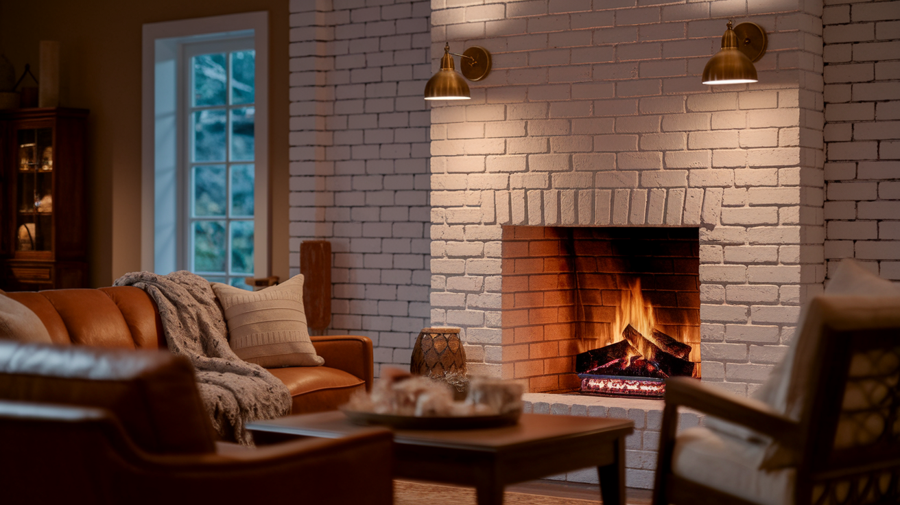 White_Painted_Brick_With_Brass_Sconce_Lighting