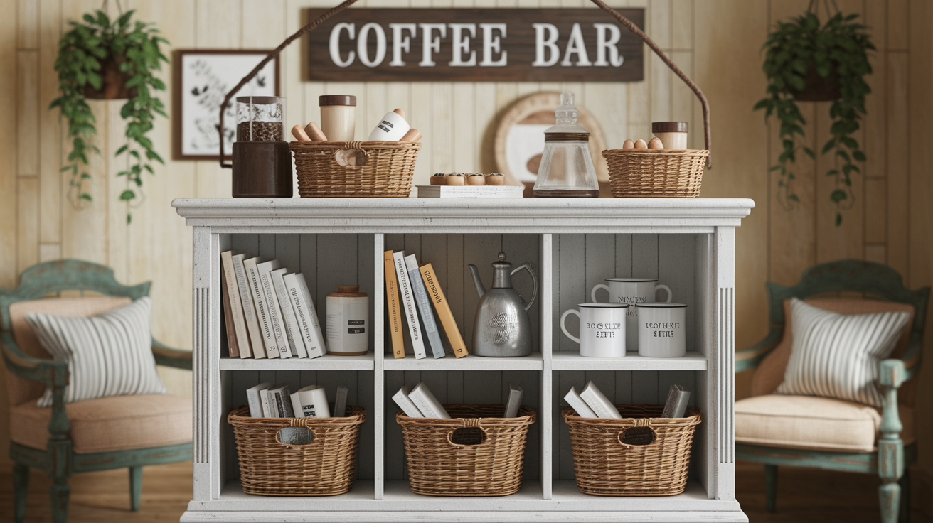 Bookshelf Coffee Station