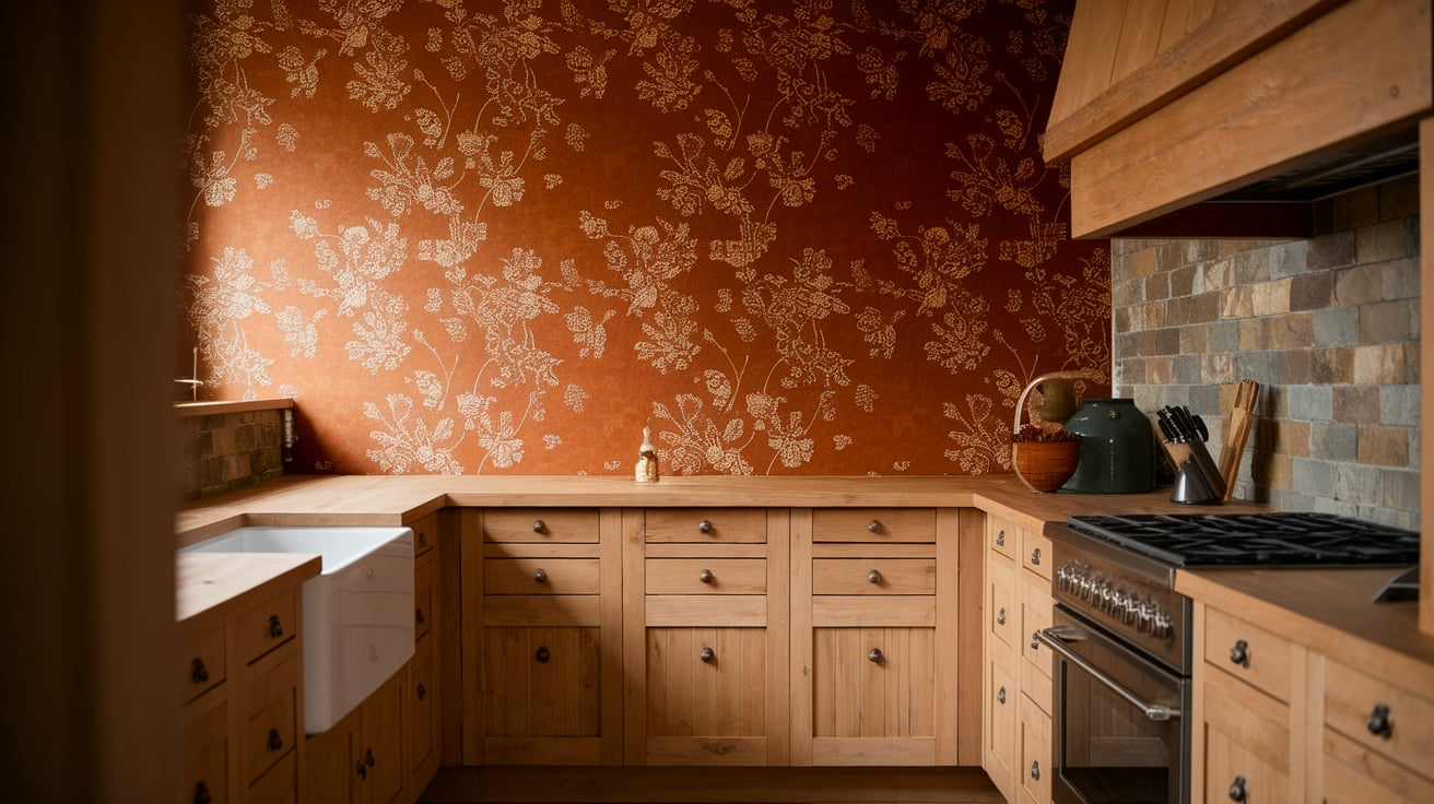 Earthy_Burnt_Orange_Kitchen_Wallpaper