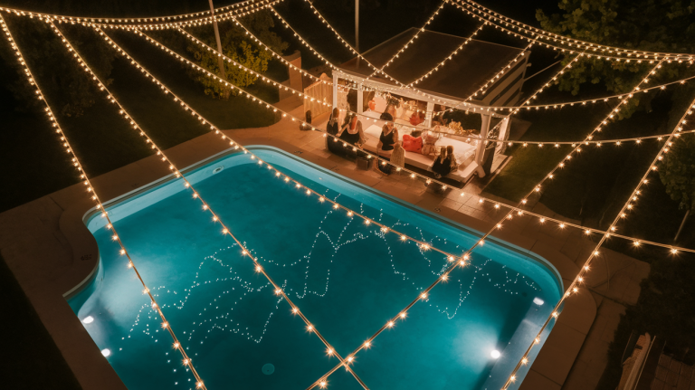 How to Install String Lights Over a Pool