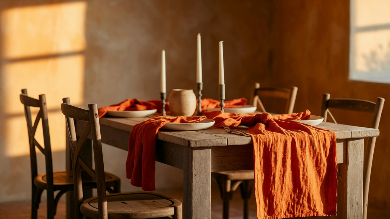 Rustic_Burnt_Orange_Table_Runner__Napkins