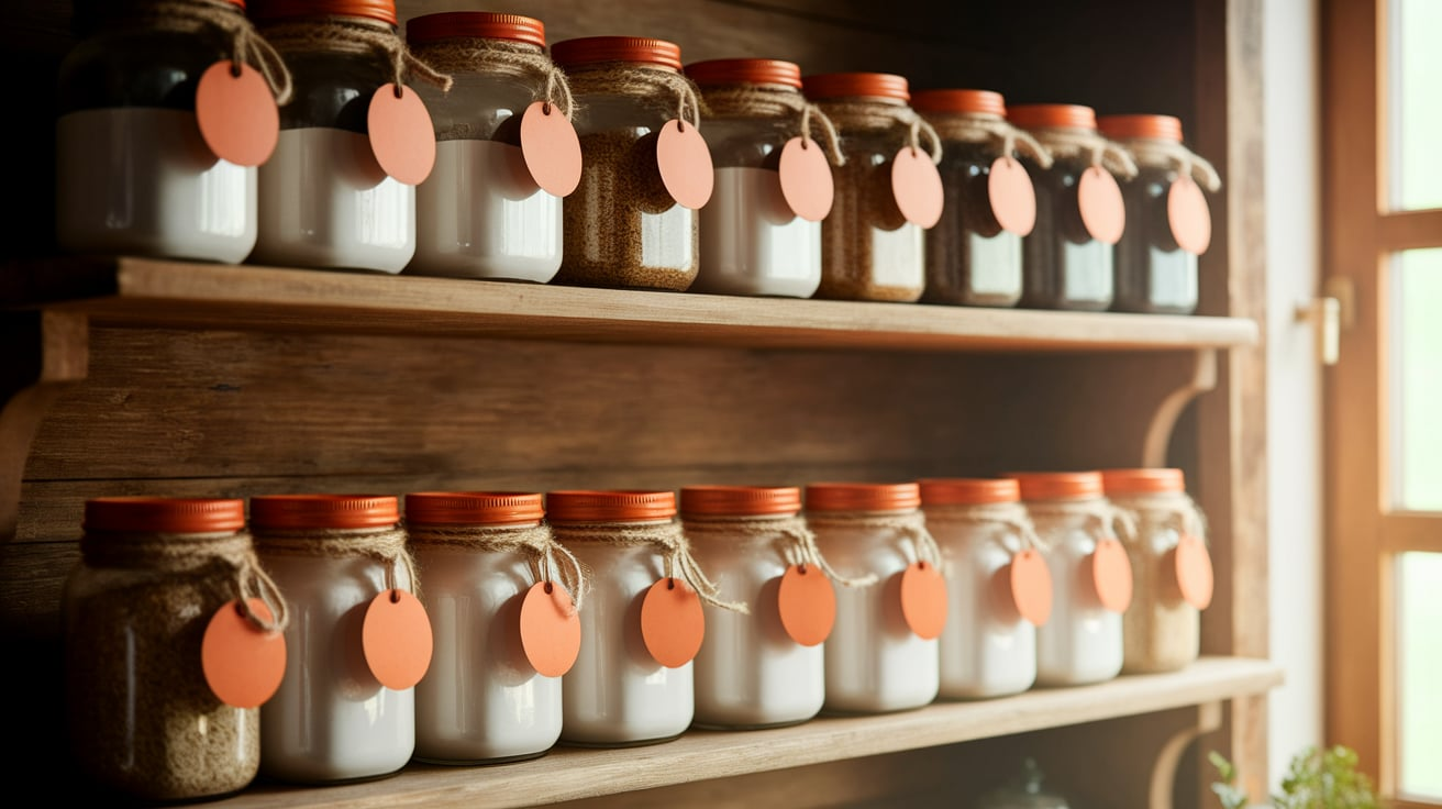 Rustic_Mason_Jar_Storage_with_Burnt_Orange_Accents