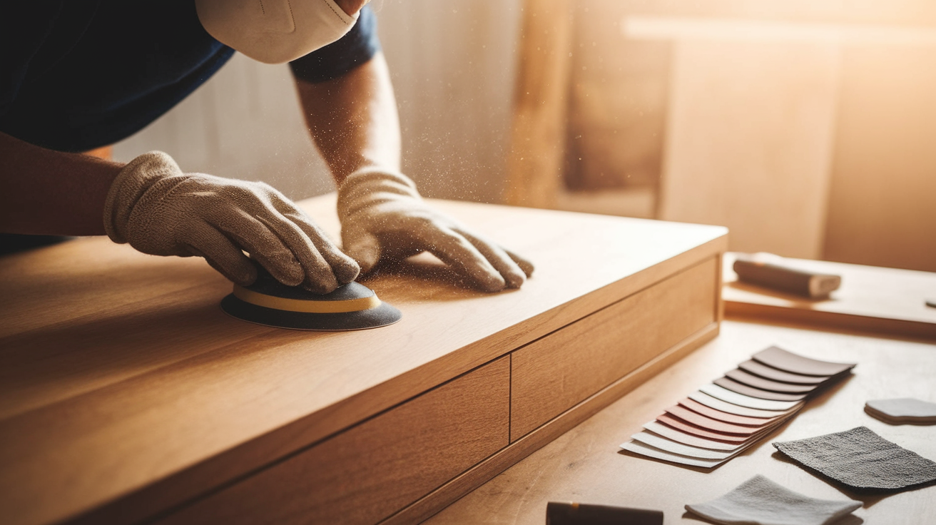 Sanding the Cabinets