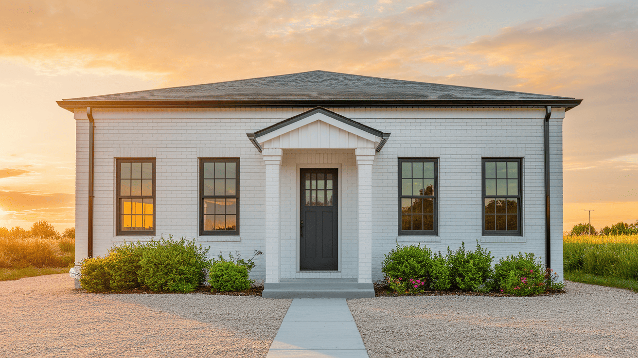 Whitewashed Brick With Bold Black