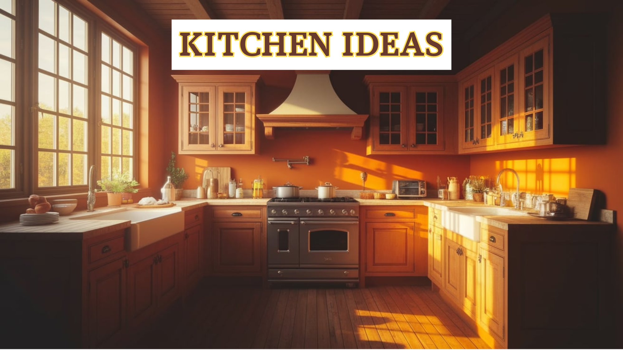 rustic burnt orange kitchen
