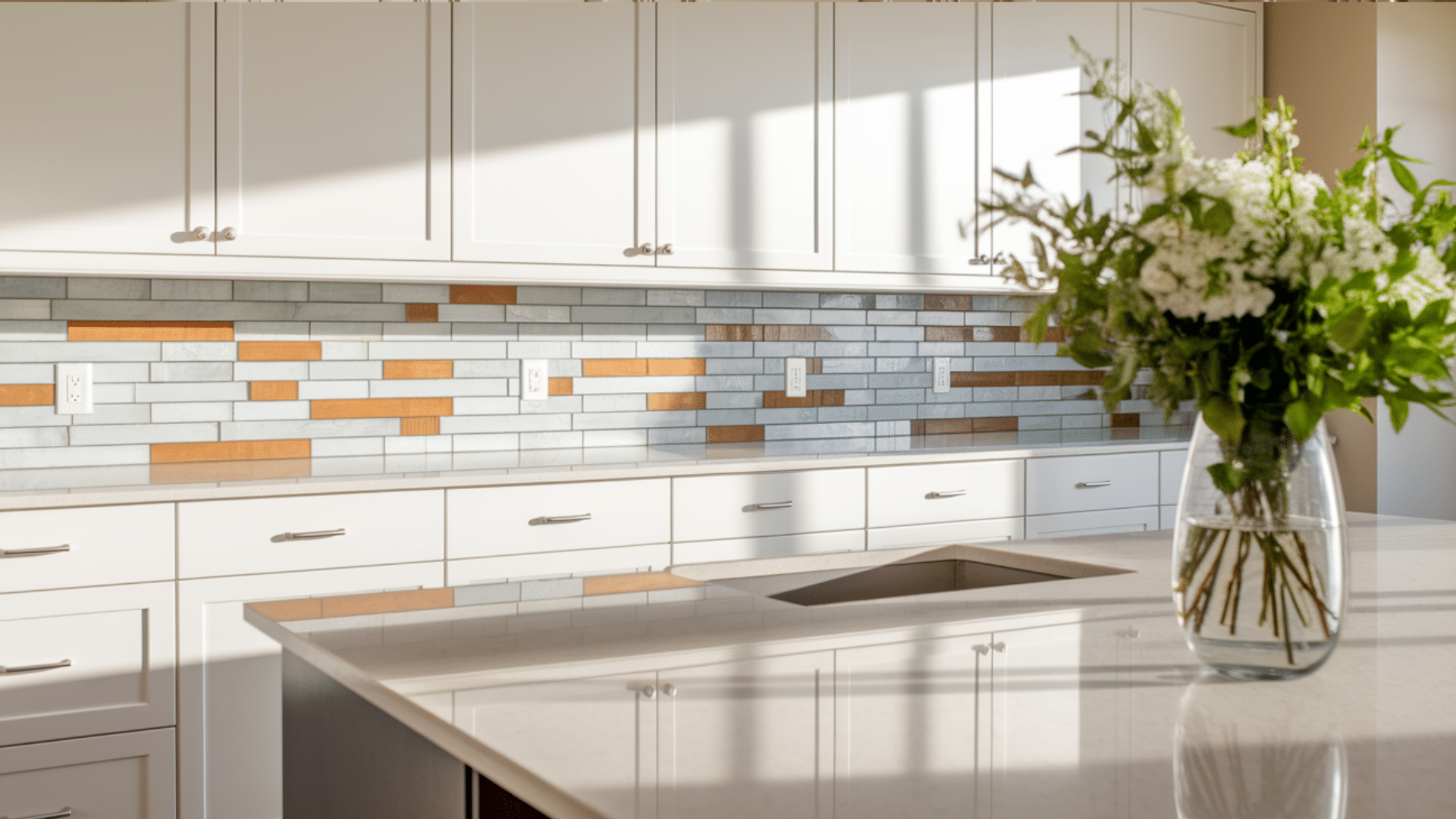 White Cabinet Stylish Kitchen Backsplash Ideas