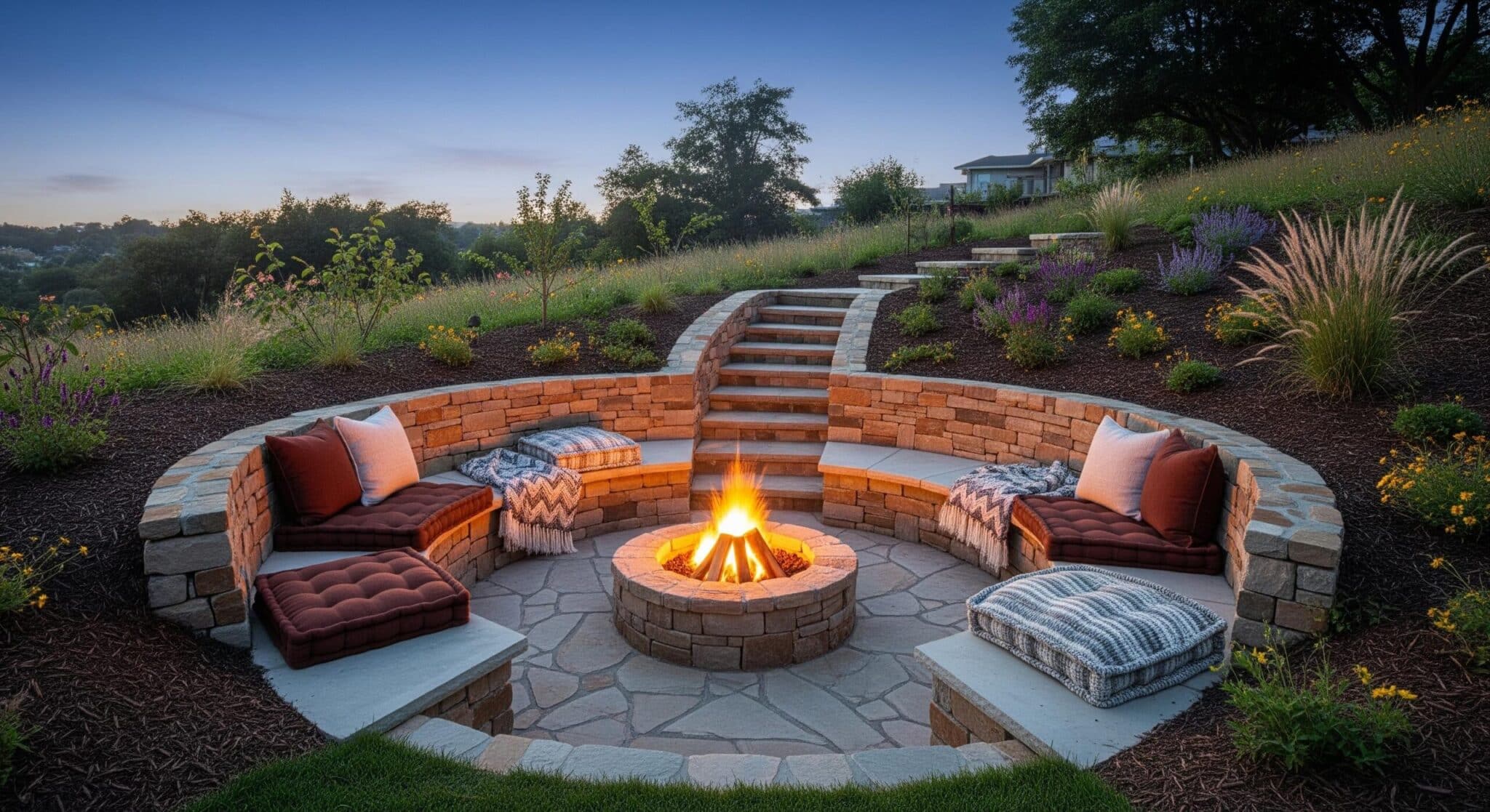 Fire Pit with Sunken Seating