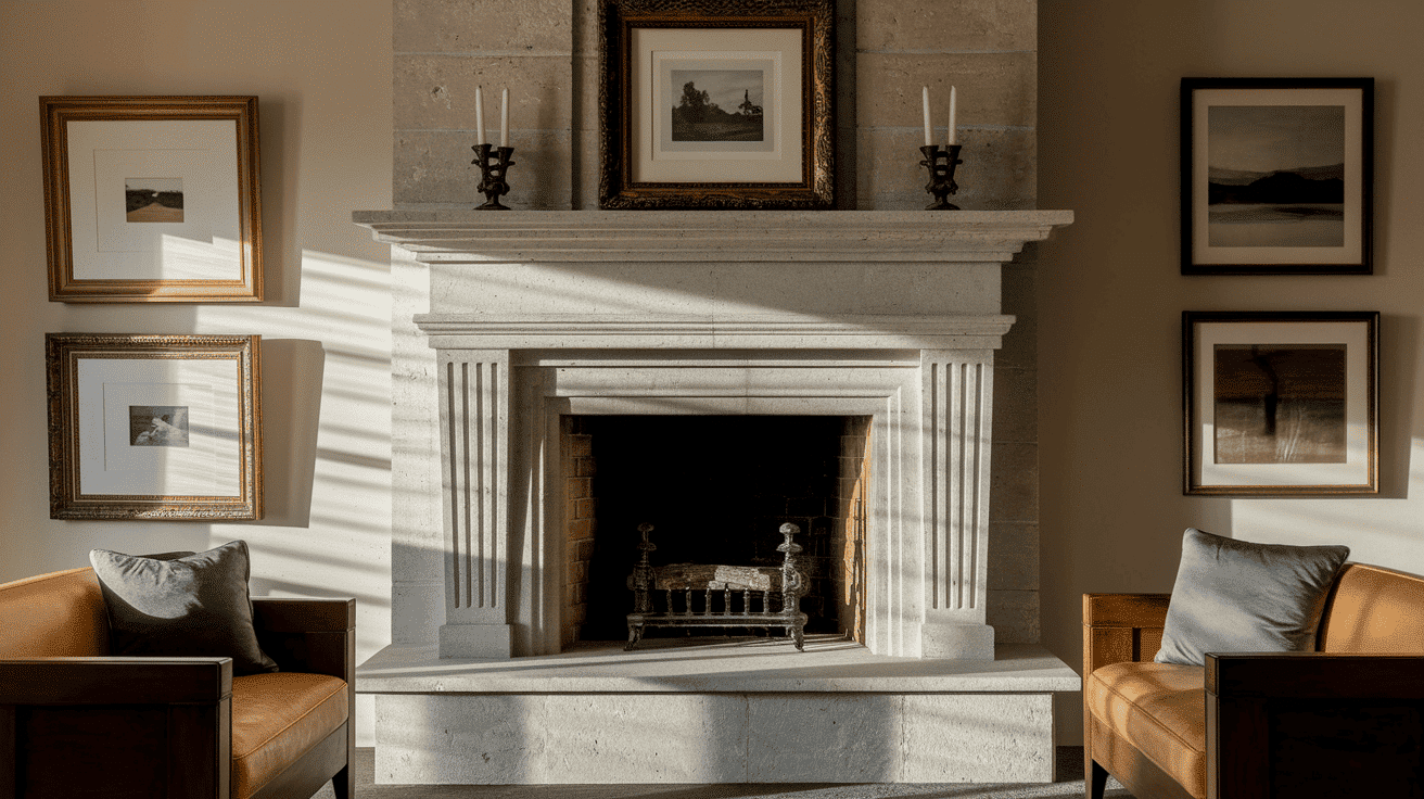 Fireplace Framed by Artwork