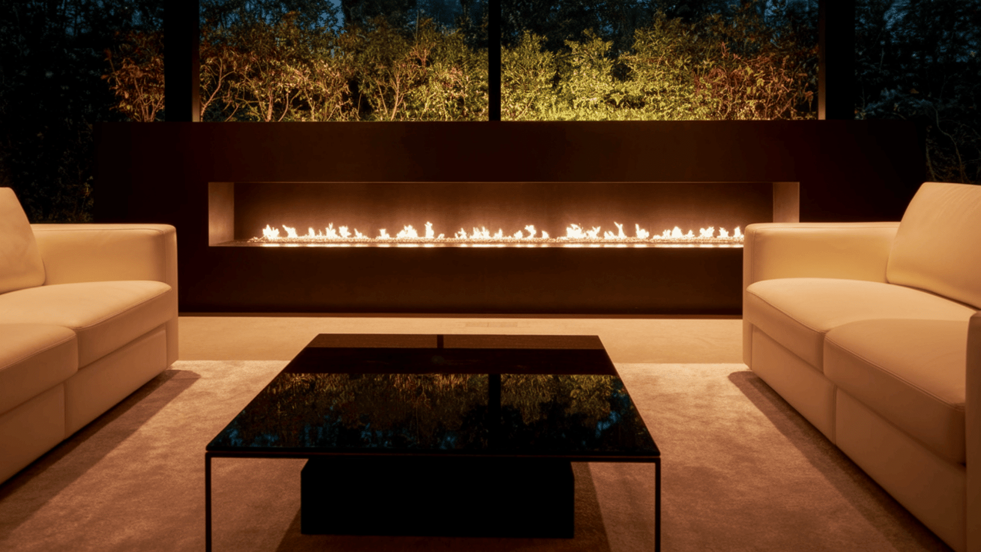 Modern Linear Fireplace