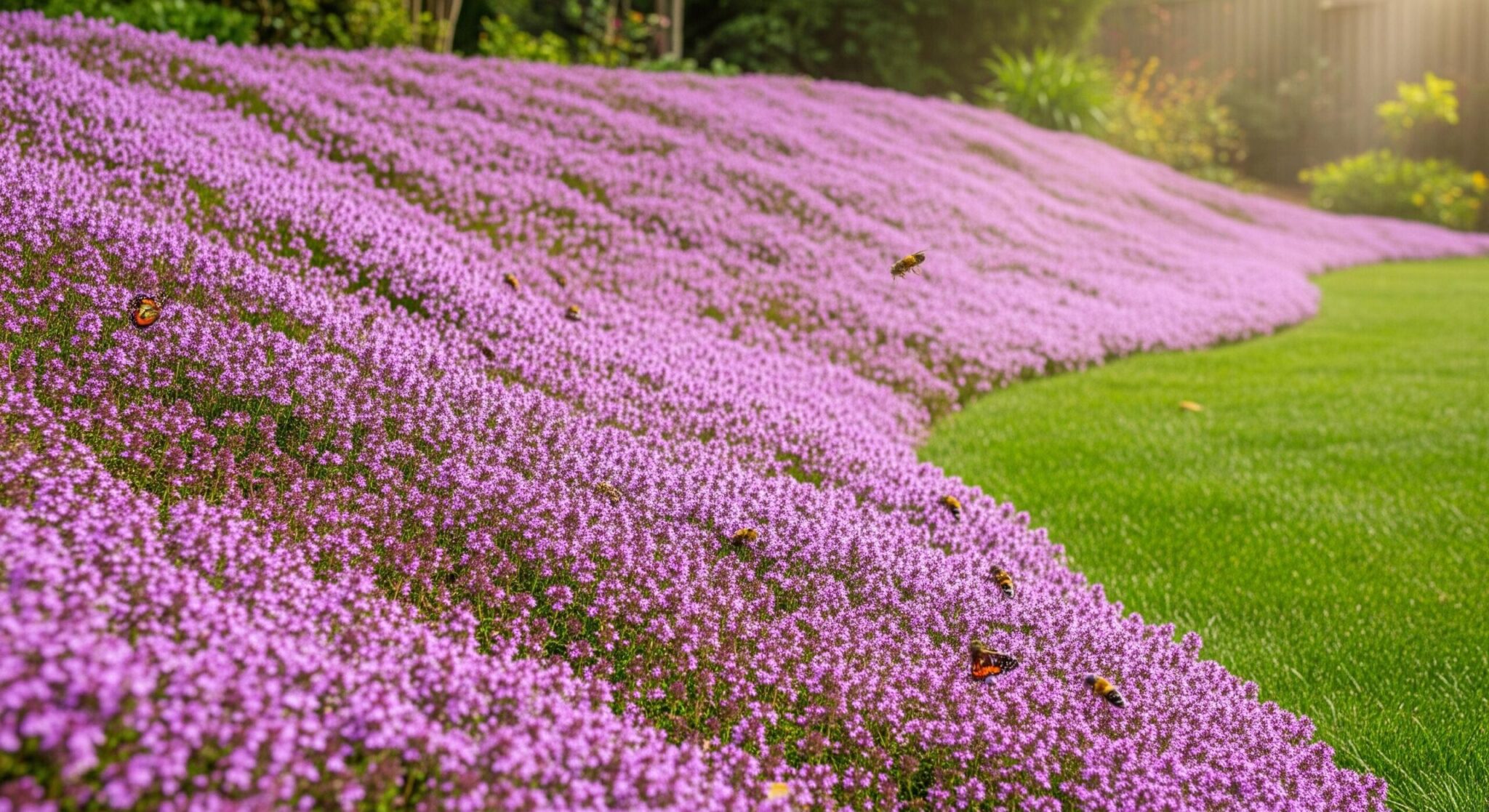 Sloped Lawn with Ground Cover Alternatives