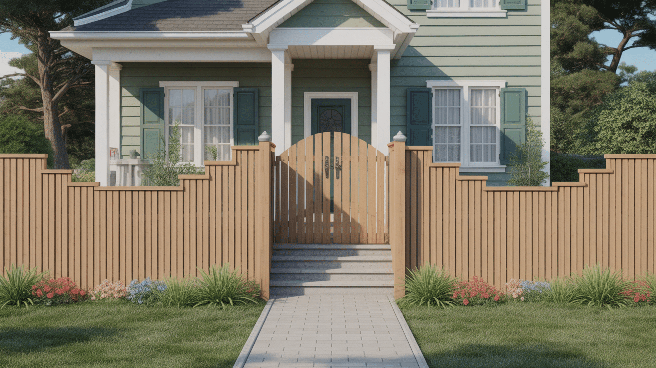 Stepped and Sloped Panels Fence