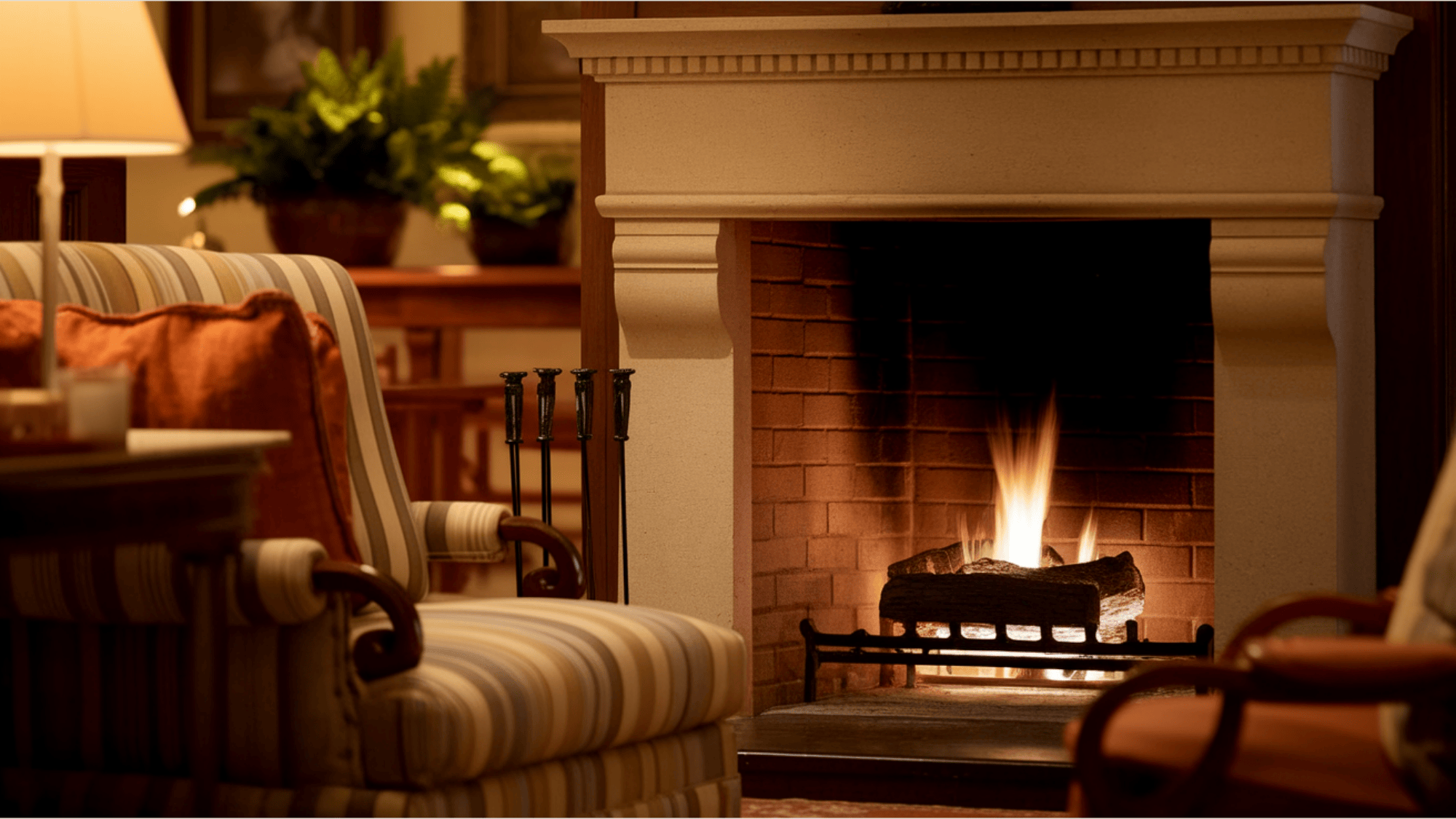 Traditional Masonry Fireplace