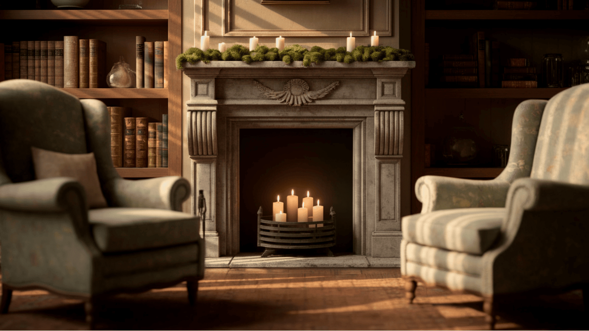 Vintage Stone Fireplace