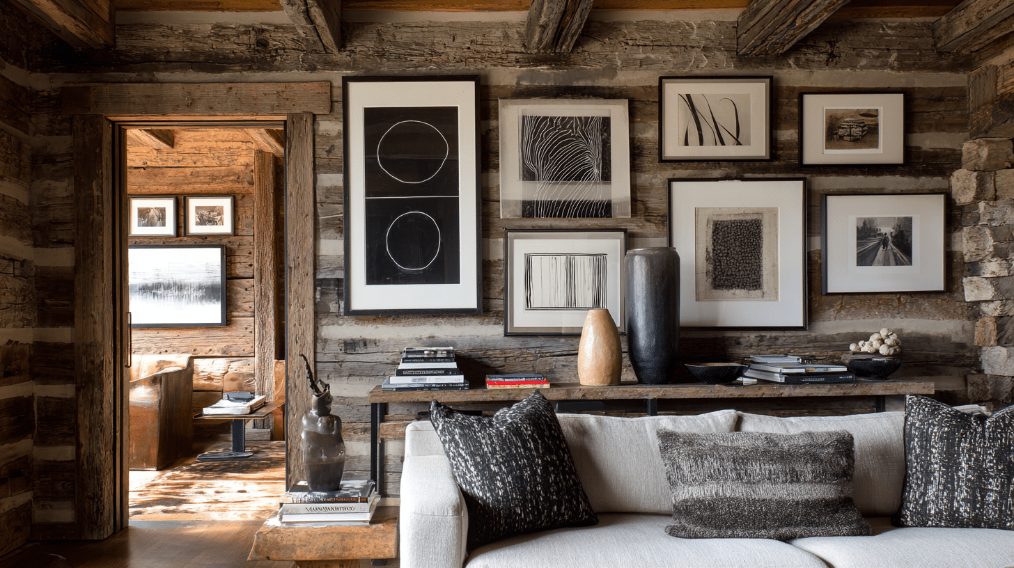 Bold Art on Rustic Walls