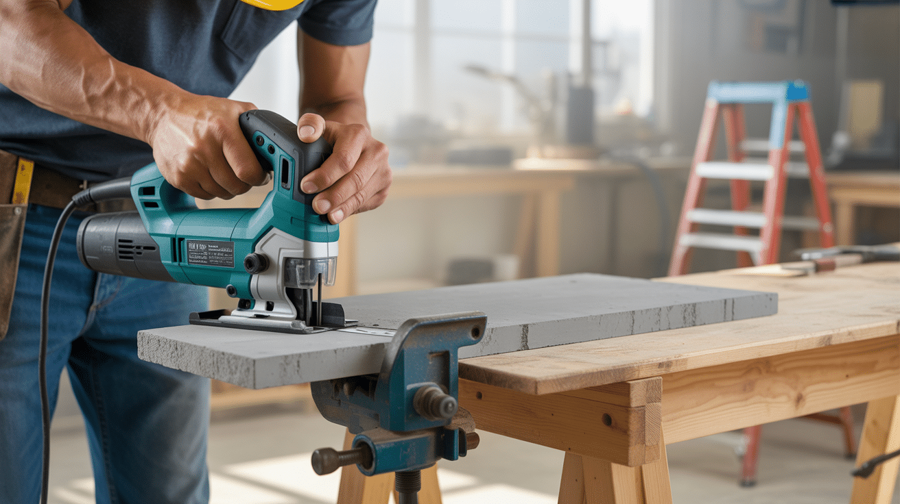 Cutting the Cement Board to Fit