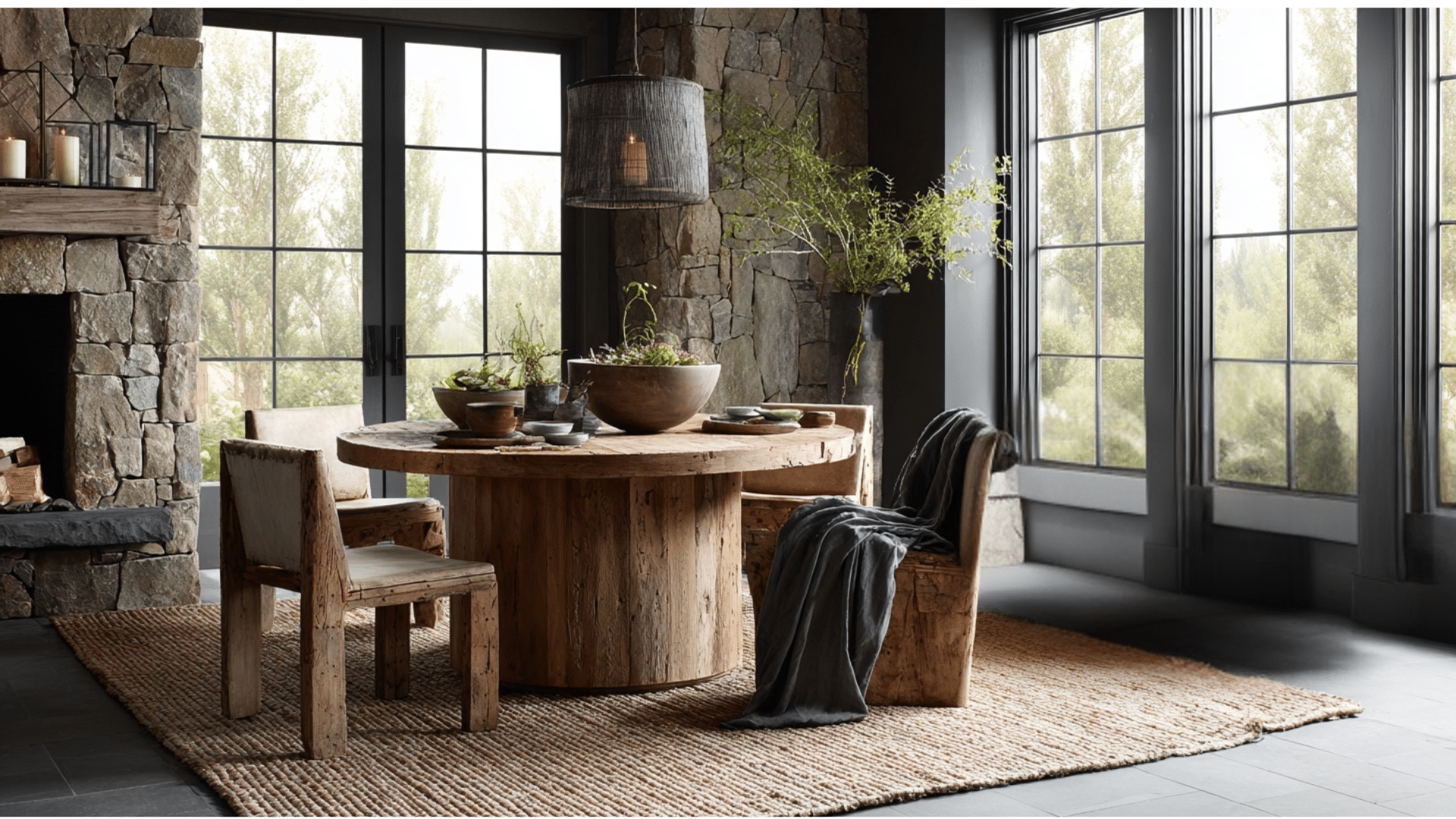Modern Shapes in Rustic Materials