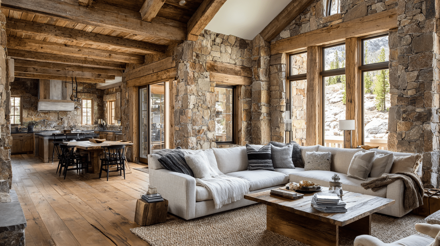 Open Layouts Framed with Rustic Touches