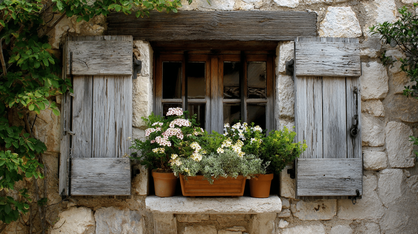 Wooden Shutters and Window Boxes