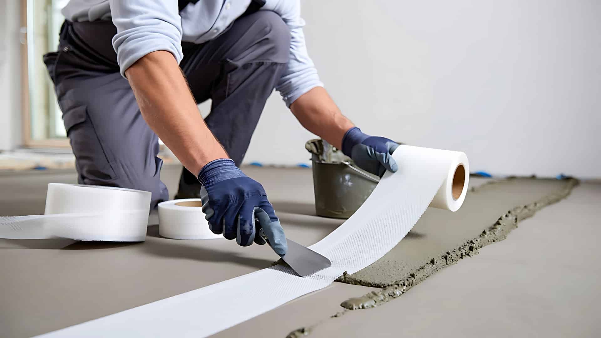 applying-tape-and-mortar