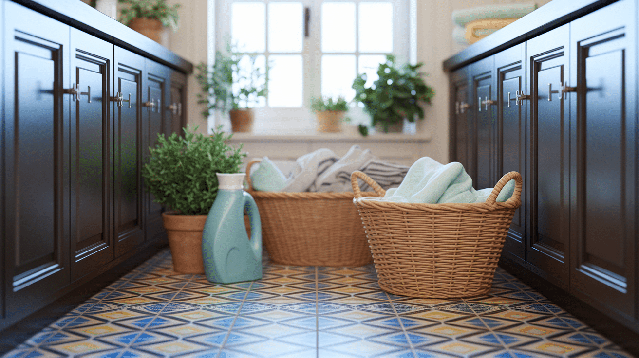 Pop of Patterned Floor Tile