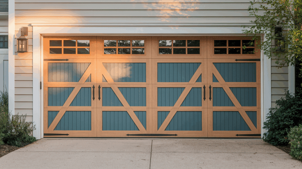 a beautifully renovated garage door