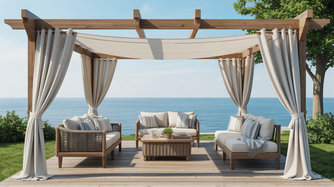 Outdoor Curtain Rod + Fabric
