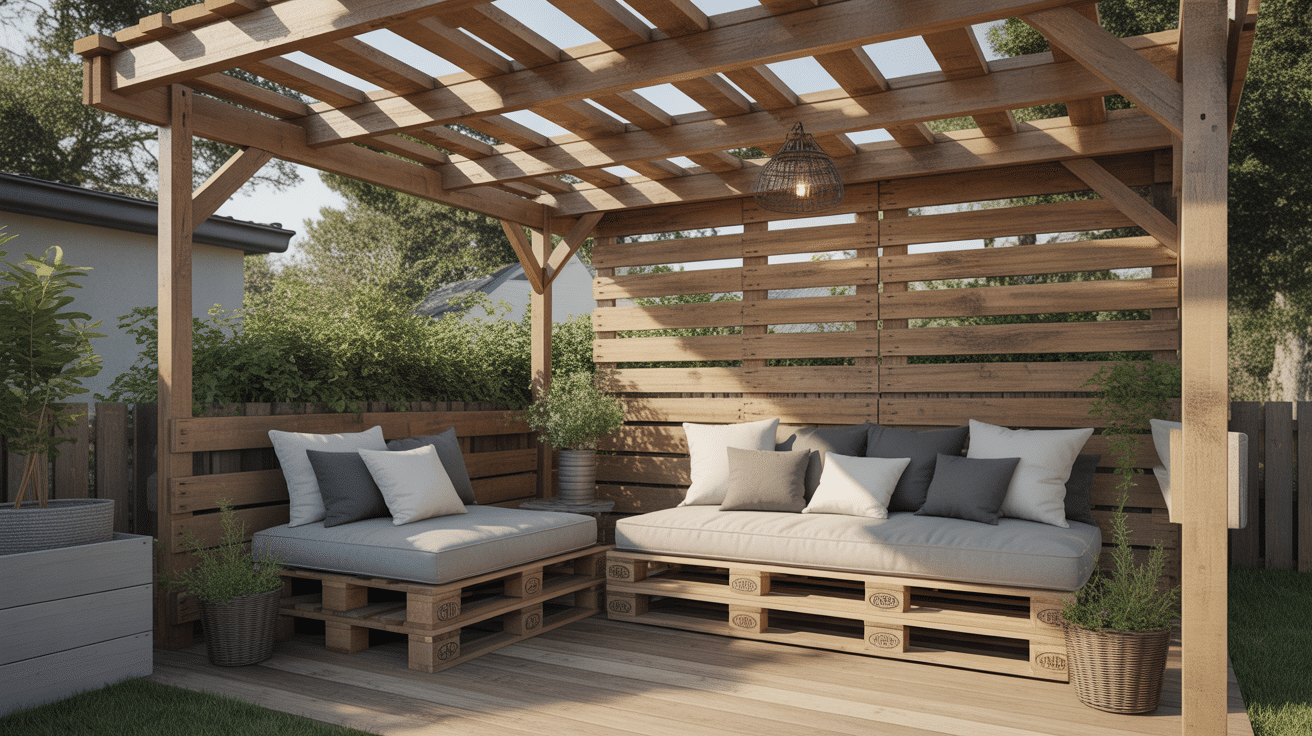 Pallet Wood Slat Roof