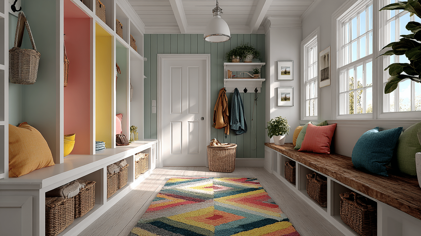 Bright & Colorful Mudroom
