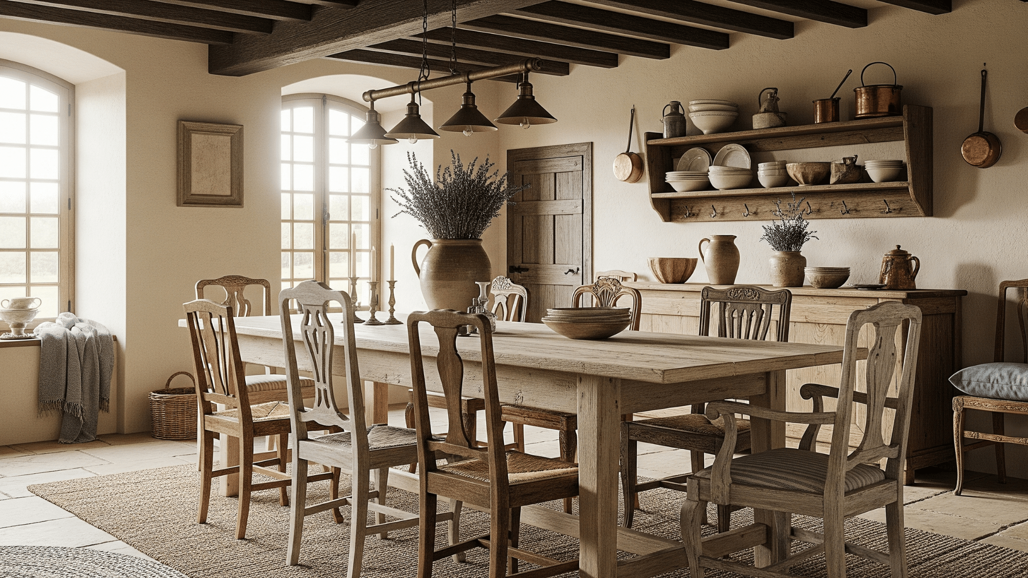 2. Add Some Rustic Wooden Furniture
