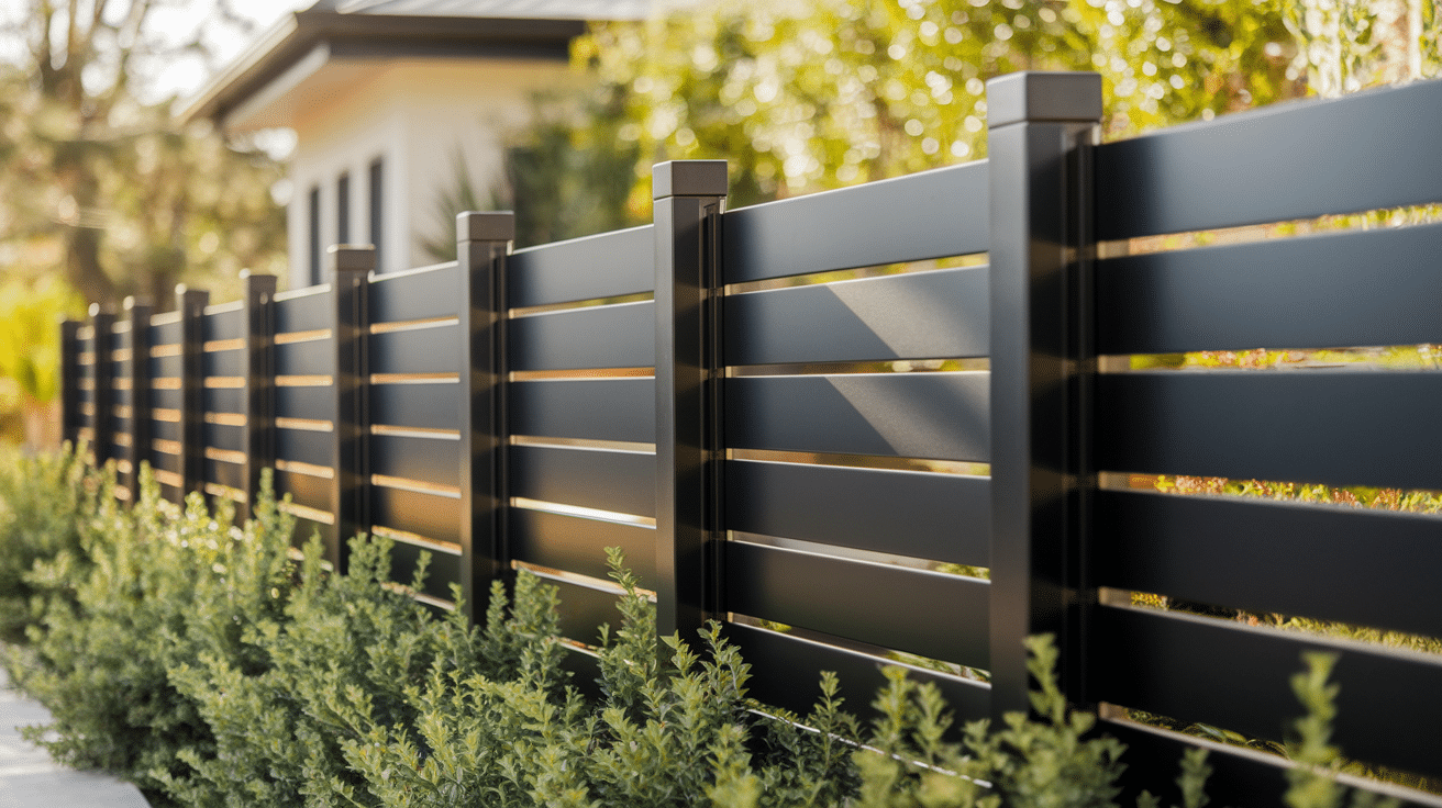 Aluminum Privacy Fence with Slats