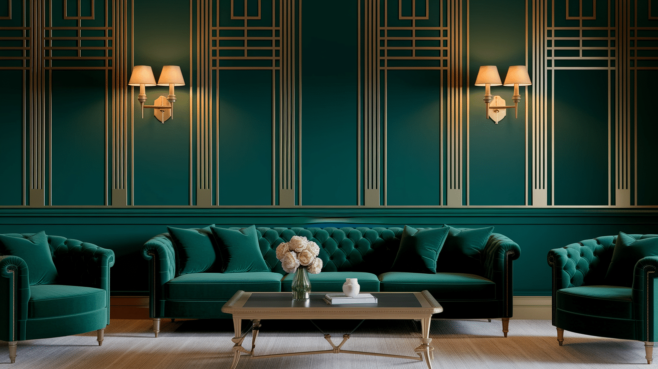 Art deco half paneling