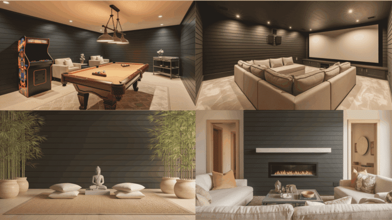 Black shiplap feature