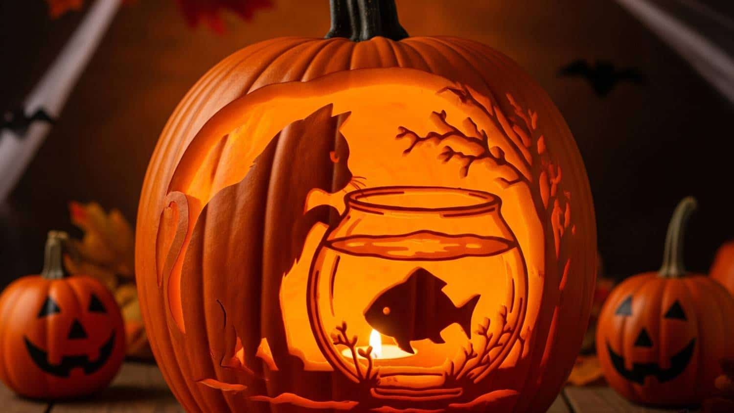 Cat and Fishbowl Pumpkin
