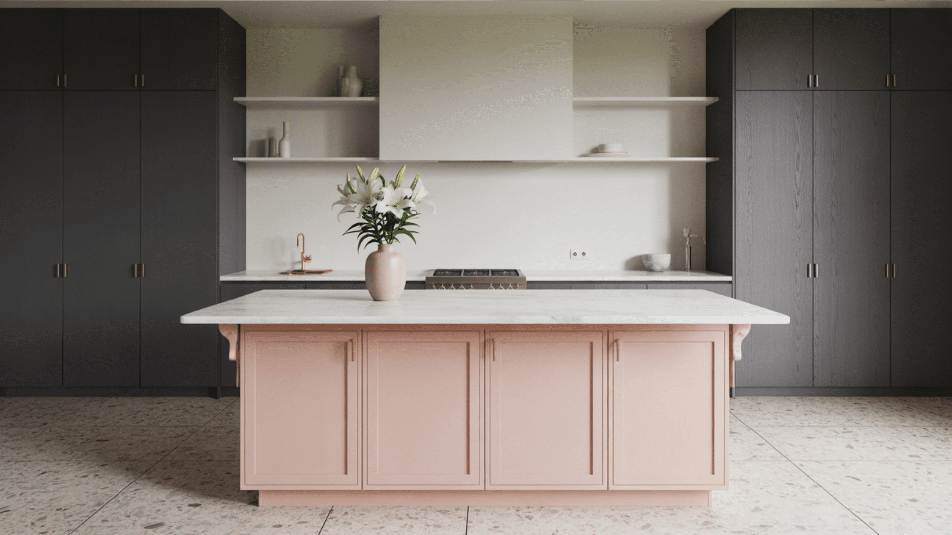 Charcoal with soft pink