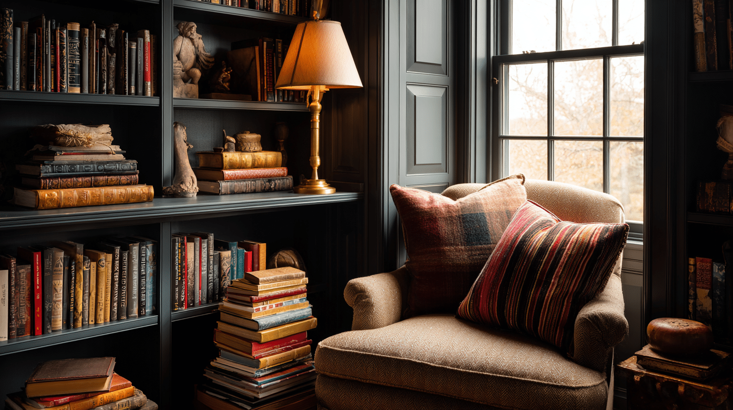 Corner Nooks with Built-in Shelves