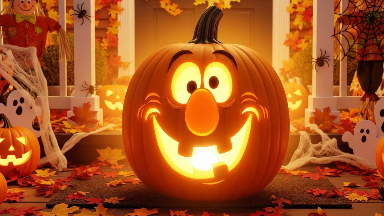 Cute Comedian Pumpkin