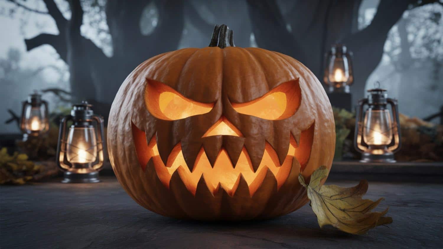 Evil Eyebrows Pumpkin