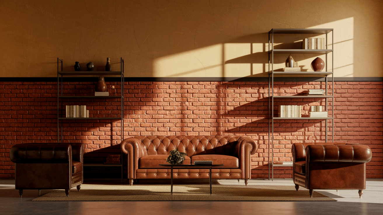 Faux Brick half paneling