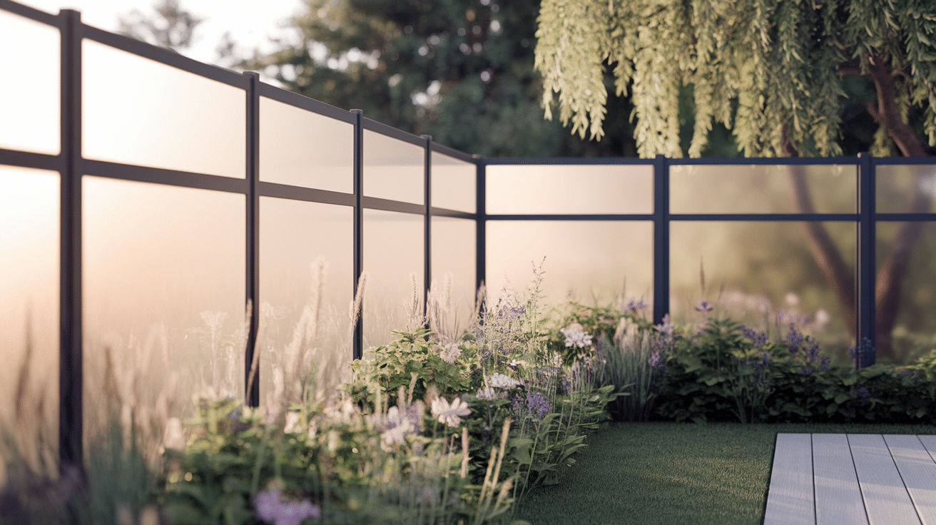 Frosted Glass Panel Fence