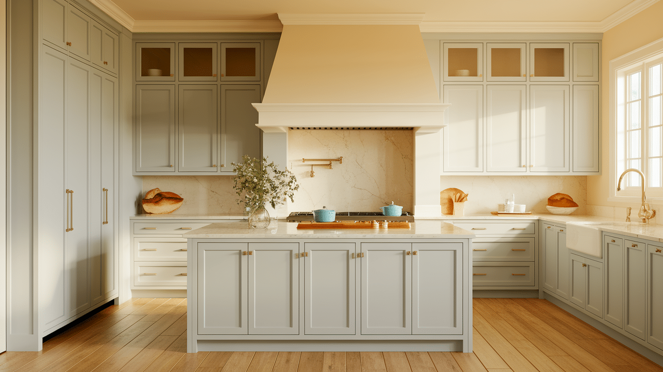 GREY CABINETS WHITE BLUE TOUCH