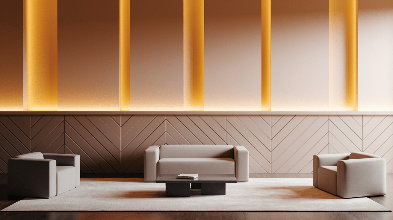 Geometric Half wall paneling