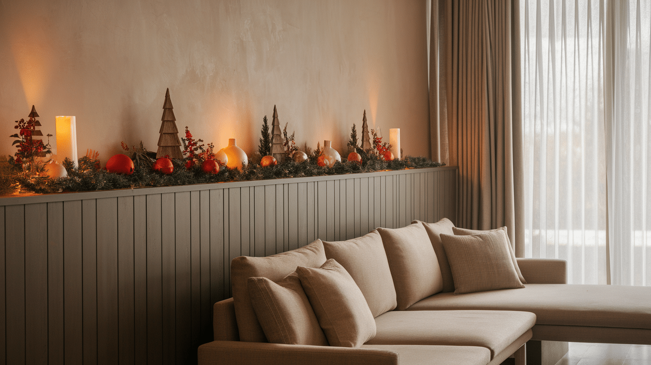 Half paneling with ledge shelve