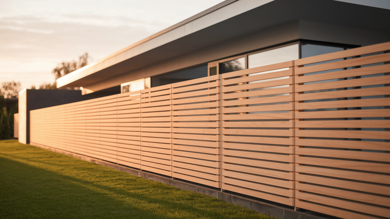 Horizontal Slant Wood Fence