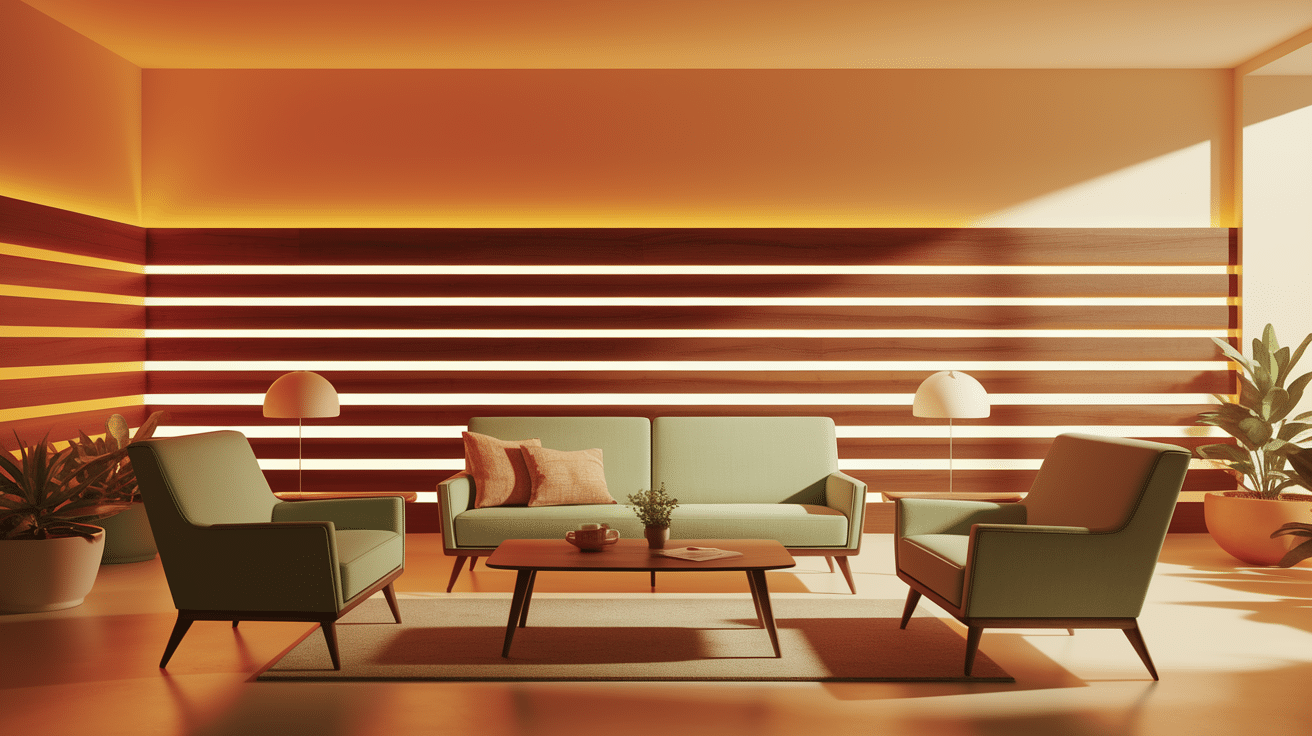 Horizontal half wood paneling