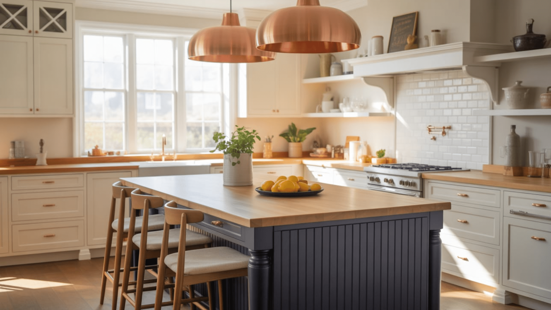 Ivory with navy blue