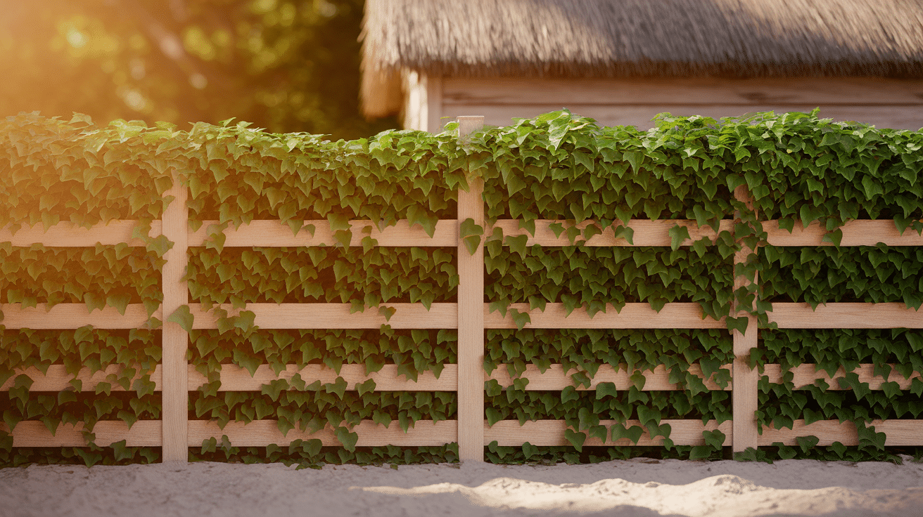 Ivy Covered Trellis Fence