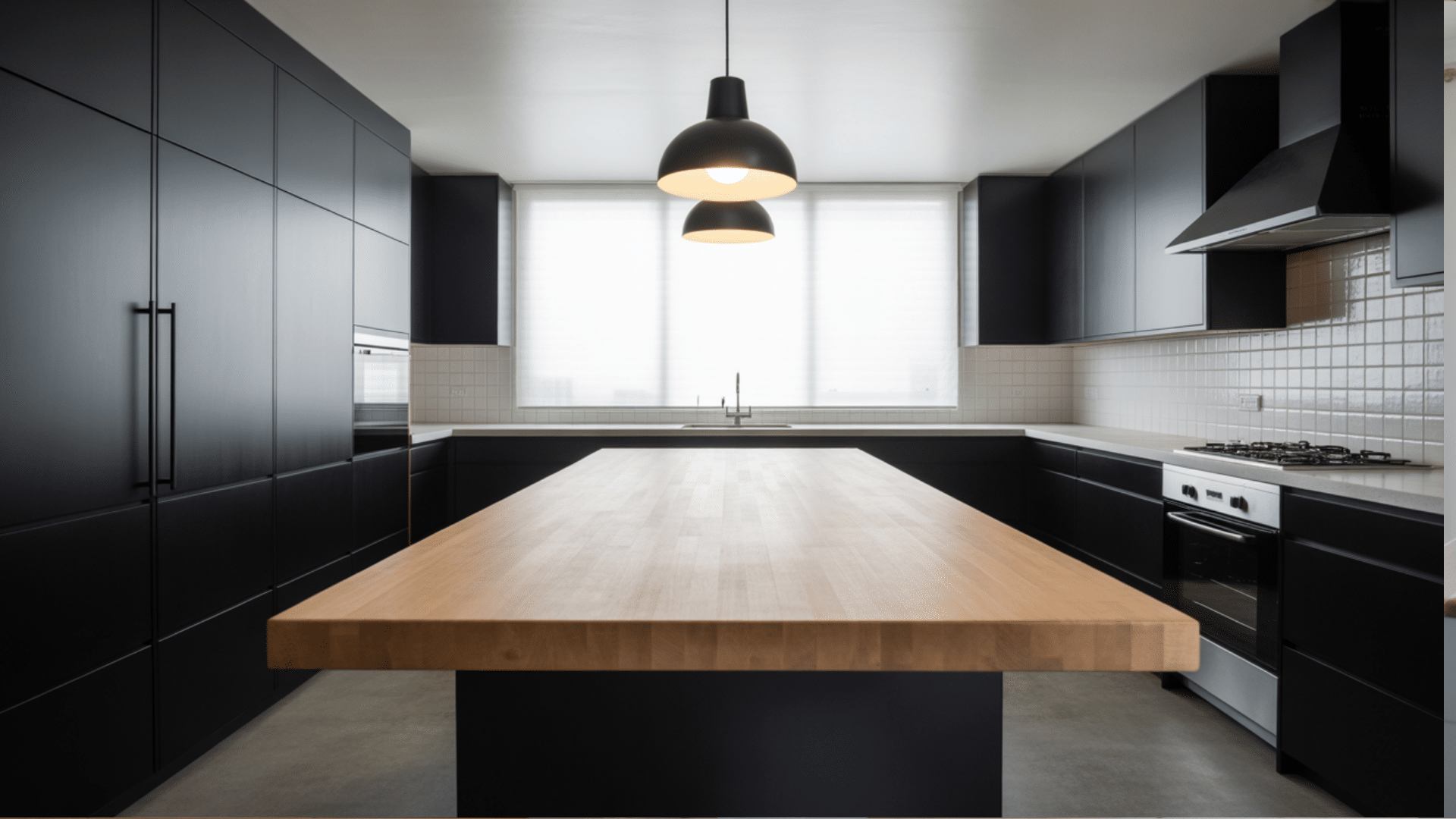 Matte black with wood